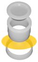 1330: Double Open Ends, Leakage Resistent XRF Sample Cup with Overflow Reservoir Cap; 1.21