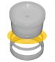1830-SE: XRF Sample Cups with ThermoPlastic® Seal Venting External Overflow Reservoirs and Serrated Edge, Single Open End; 1.22